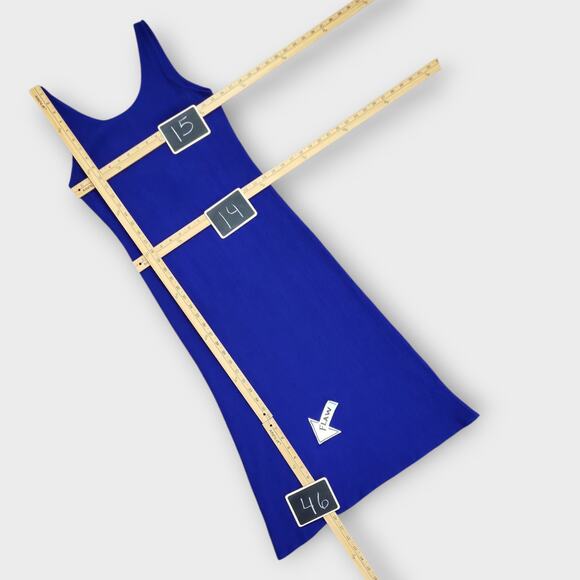 K Studio Dress Womens Small Blue Sleeveless Midi Summer Casual Resort Minimalist - Picture 5 of 10